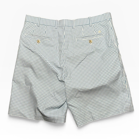 Peter Millar Mens Wicking Performance Golf Shorts Blue White Windowpane Size 34 - Picture 2 of 9